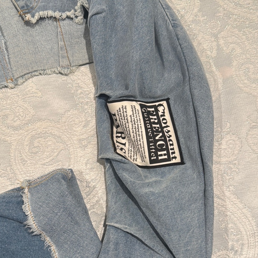 Denim Patchwork Cropped Top/Jacket - image 6